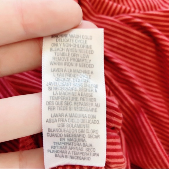 Splendid Red Striped Bodycon Long Sleeve Tee Dress - Picture 8 of 8